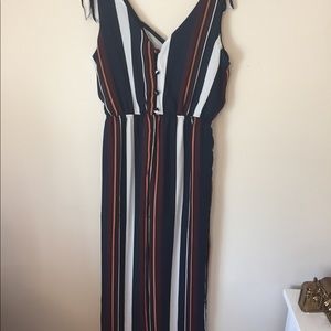 Blue orange white jumpsuit